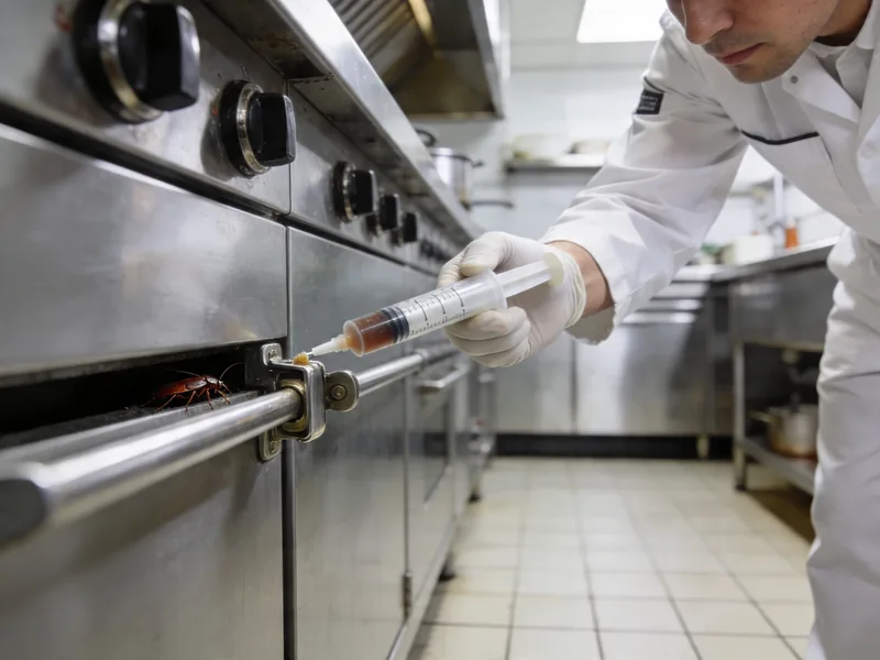 Kakerlaken-Gel-Köder bei der professionellen Bekämpfung durch Kammerjäger