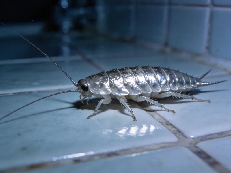 Silberfisch auf Badezimmerfliese — Kammerjäger für Silberfische gesucht