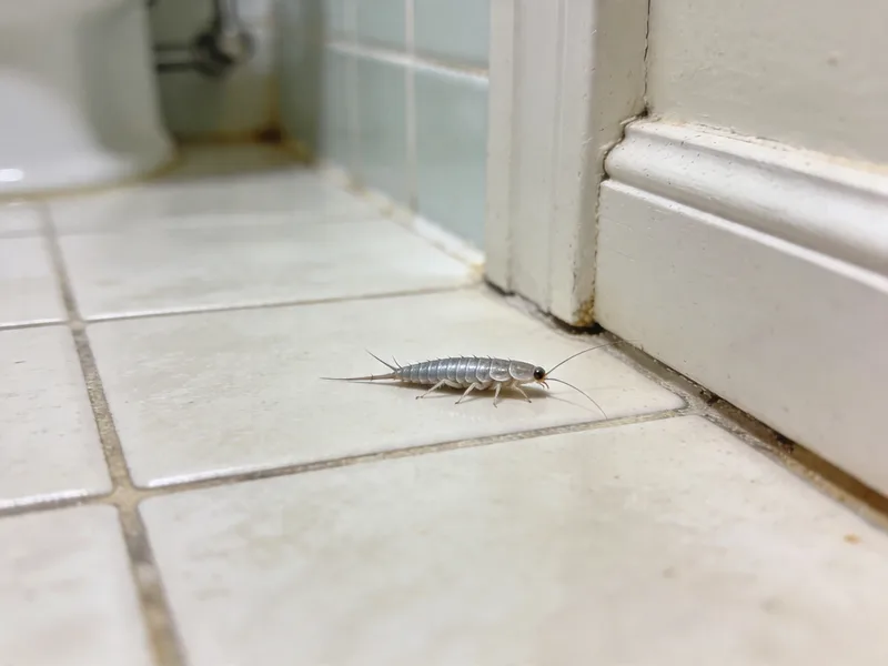 Fraßspuren von Silberfischen an Tapete und Papier